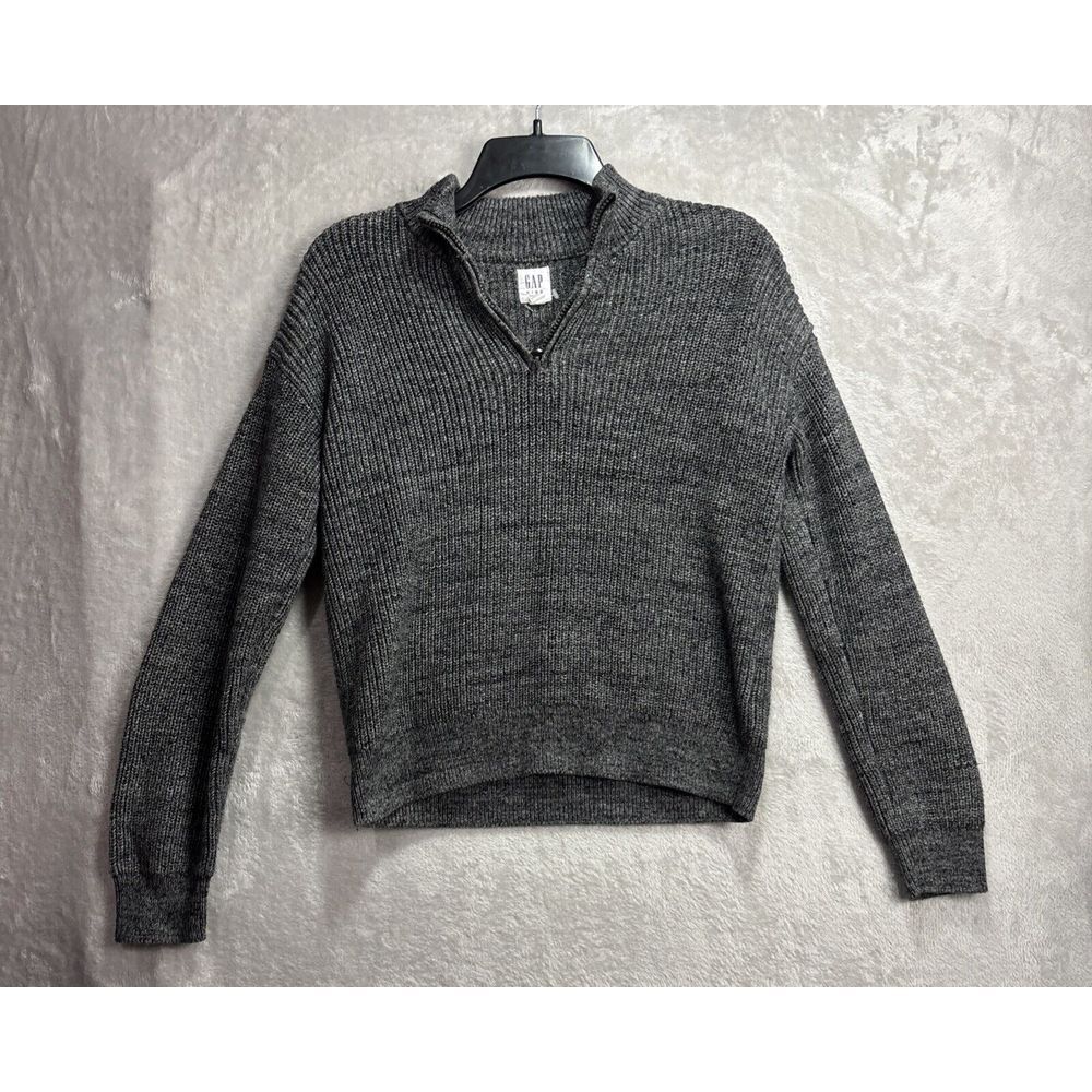 Gap Kids Pullover Sweatshirt 1/4 zip size large Long Sleeve Casual Dark Grey